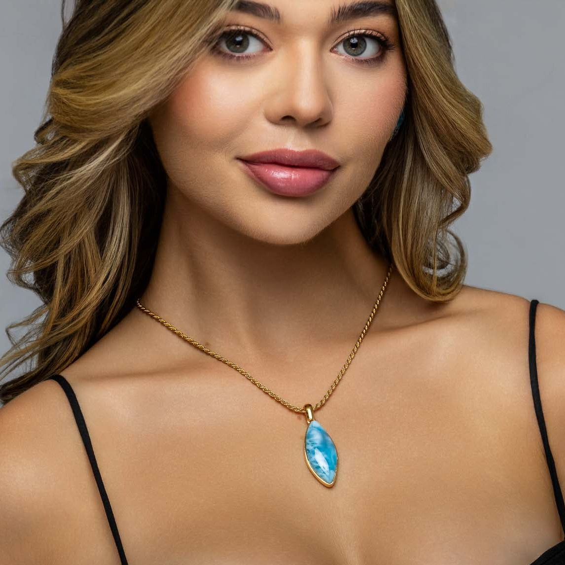 Gold Vermeil Larimar Pendant Hazel