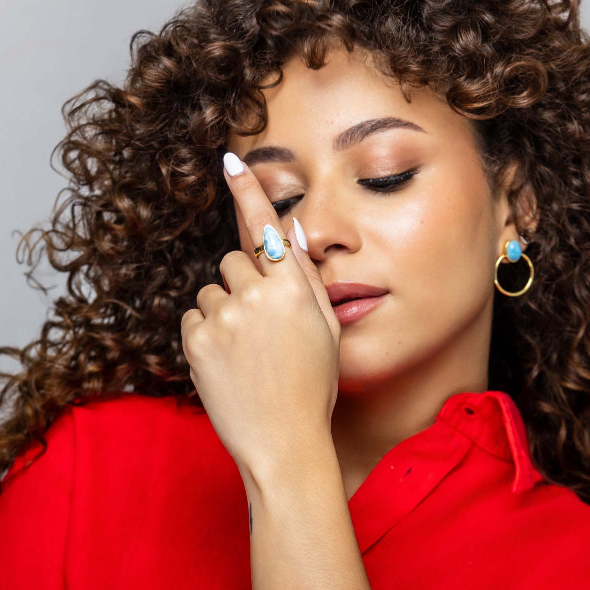 Gold Vermeil Larimar Ring Aly