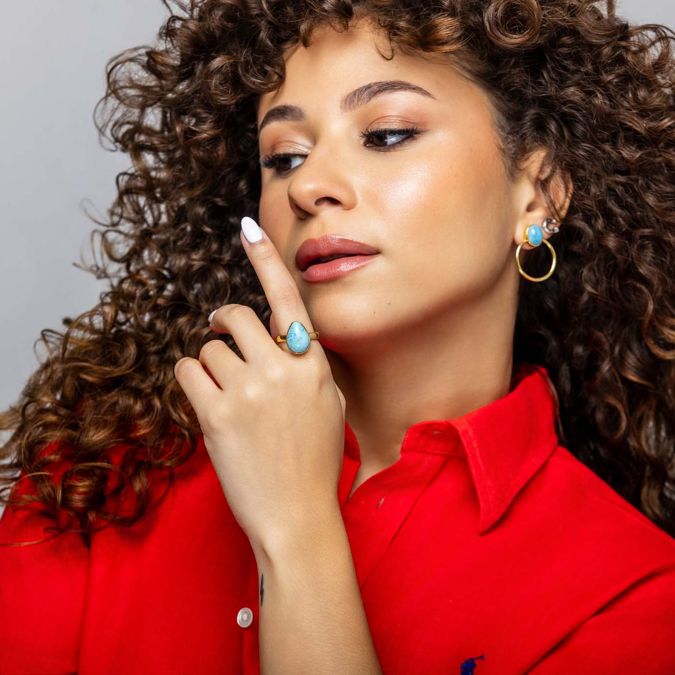 Gold Vermeil Larimar Ring Annie