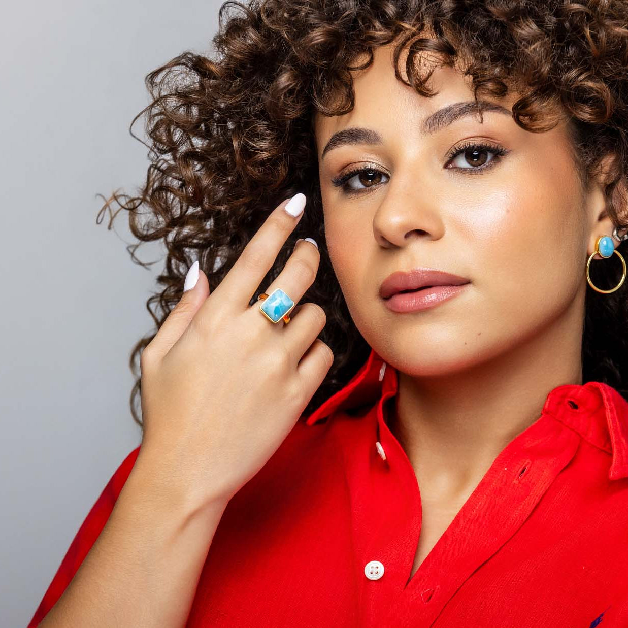 Gold Vermeil Larimar Ring Aria