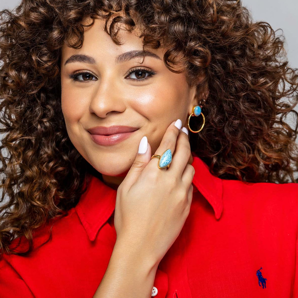 Gold Vermeil Larimar Ring Ava