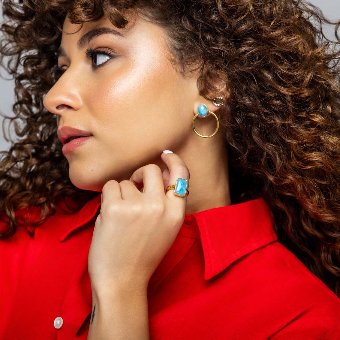 Gold Vermeil Larimar Ring Avon