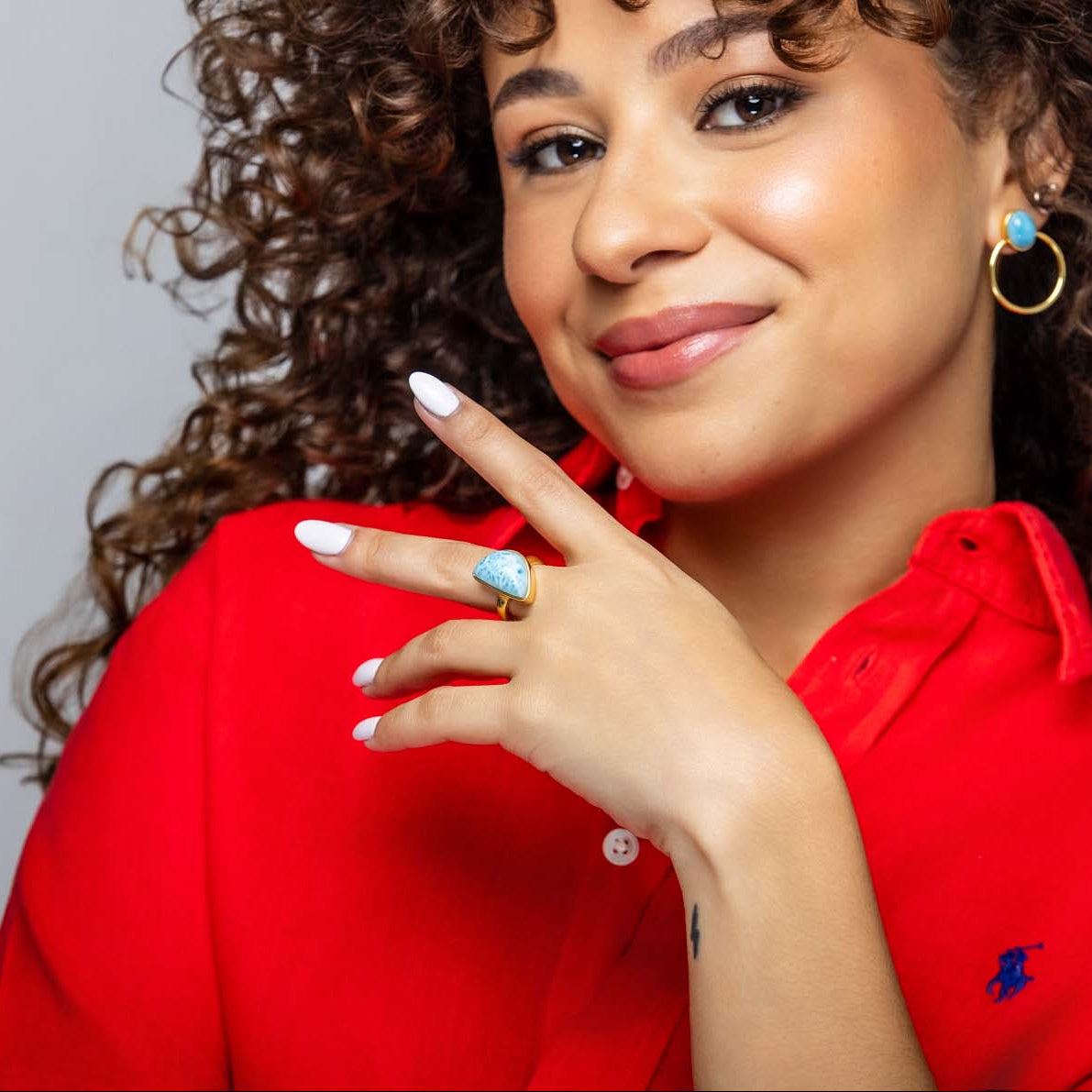 Gold Vermeil Larimar Ring Ayden