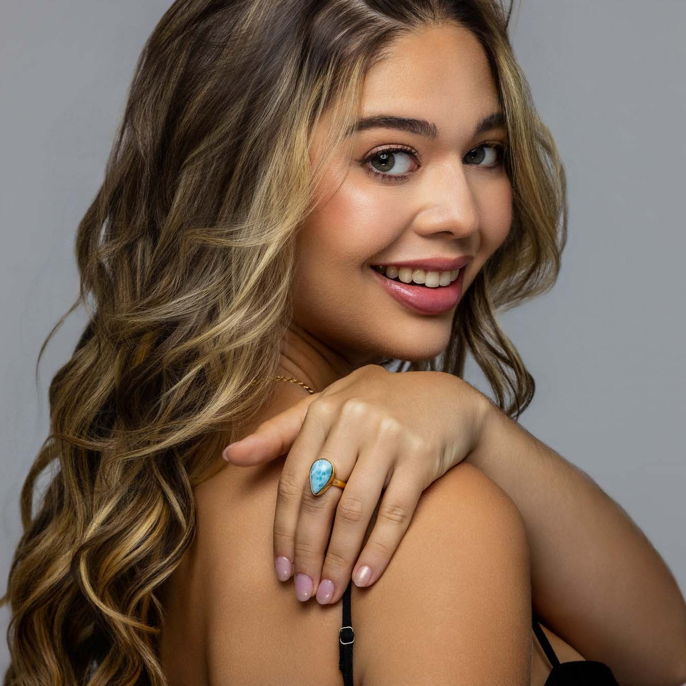 Gold Vermeil Larimar Ring Hana