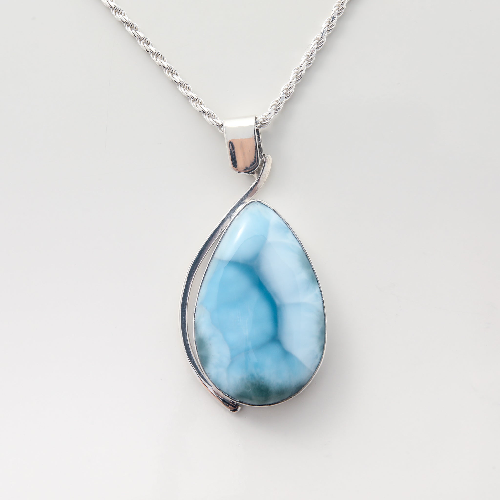 Larimar Pendant Oval TearDrop Shape For Women