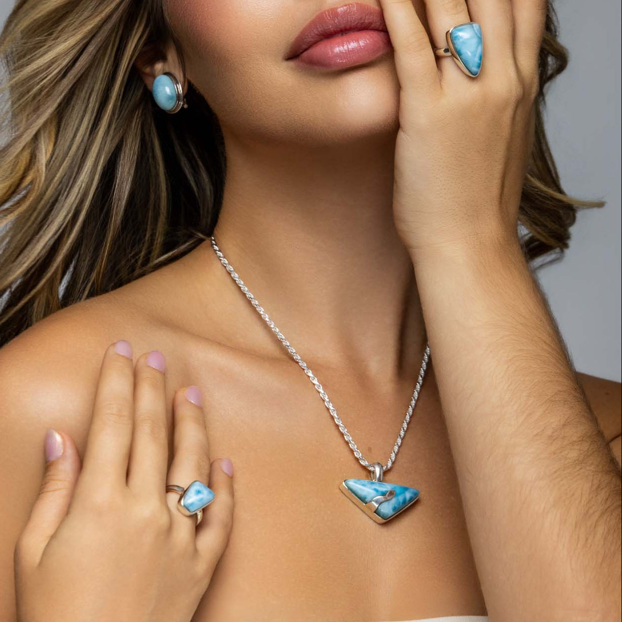Larimar Pendant Genevive
