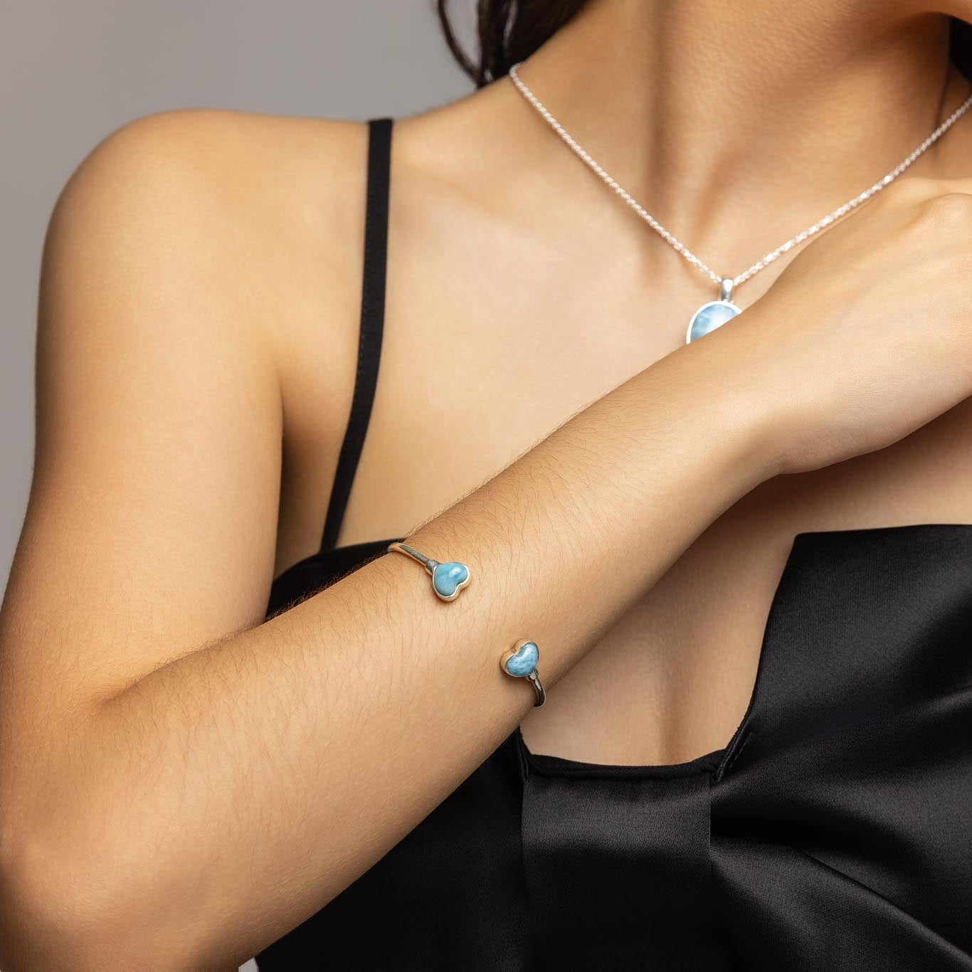 Larimar Heart Bracelet Della