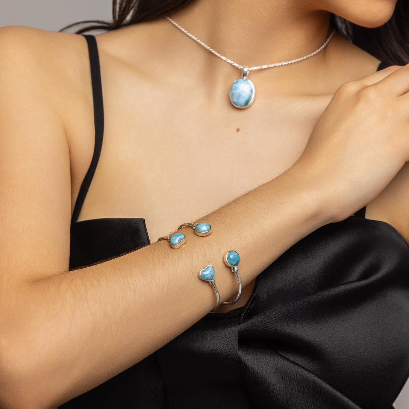 Larimar Heart Bracelet Della