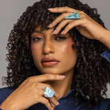 Rough Larimar Ring Giulietta