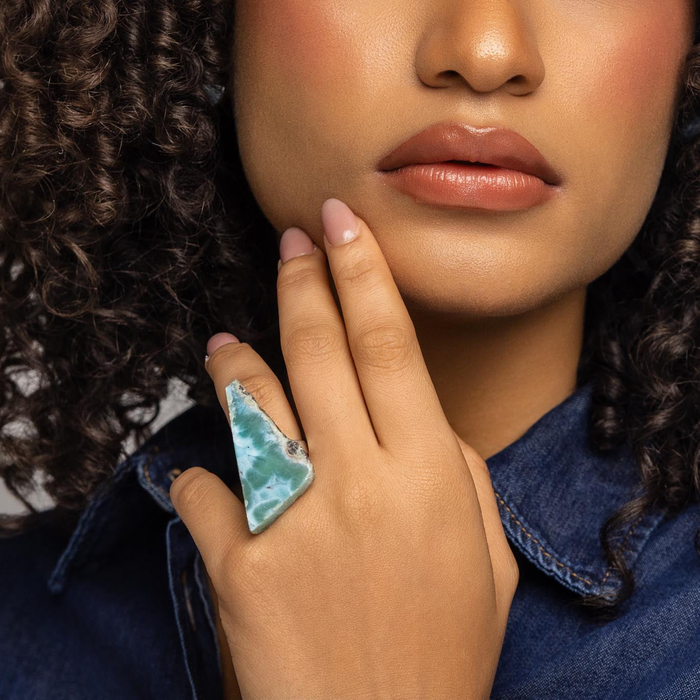 Rough Larimar Ring Giulietta