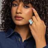 Rough Larimar Ring Gwenna