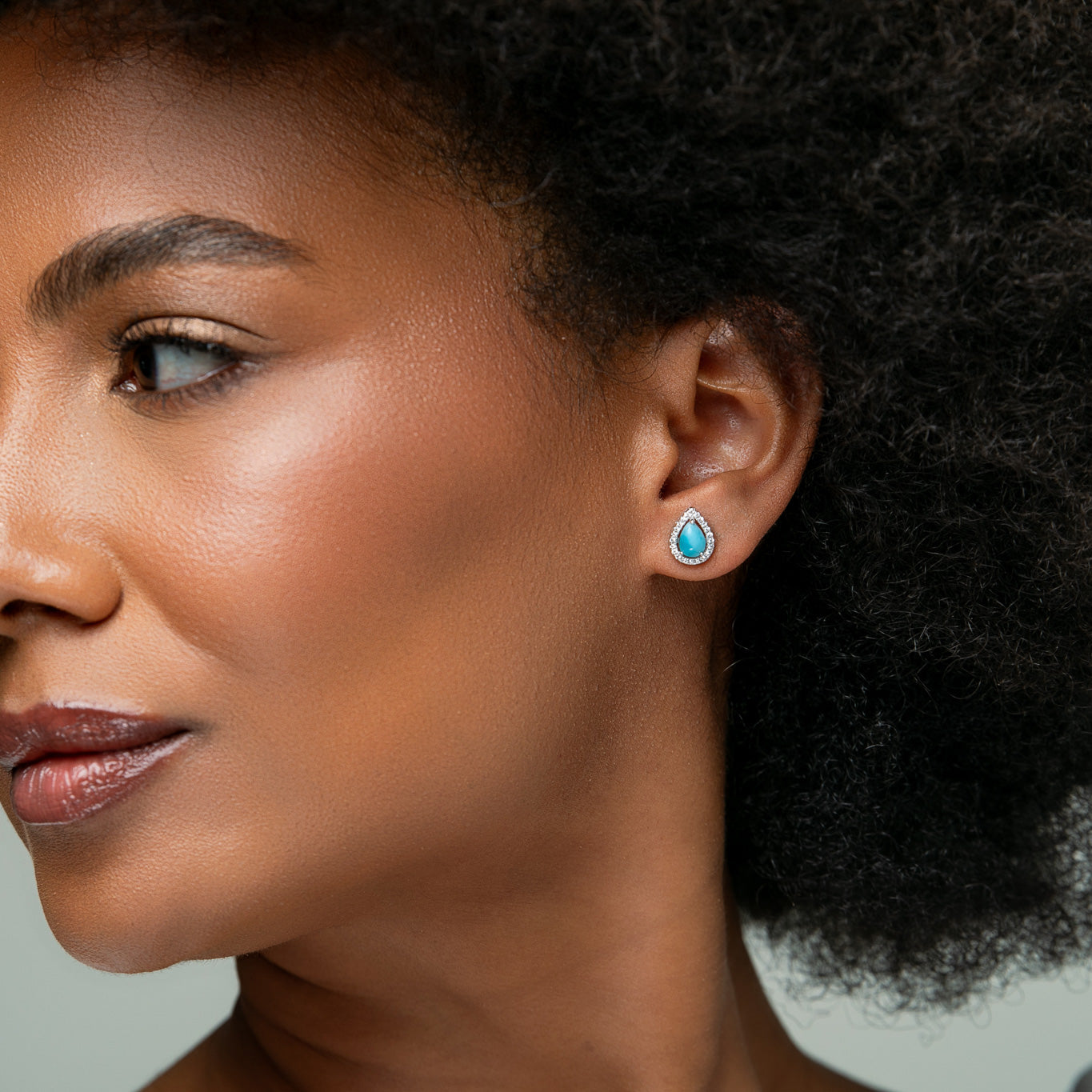Larimar & Cubic Zirconia Earrings Whish