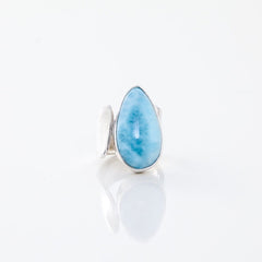 Teardrop Larimar Stone Ring for women