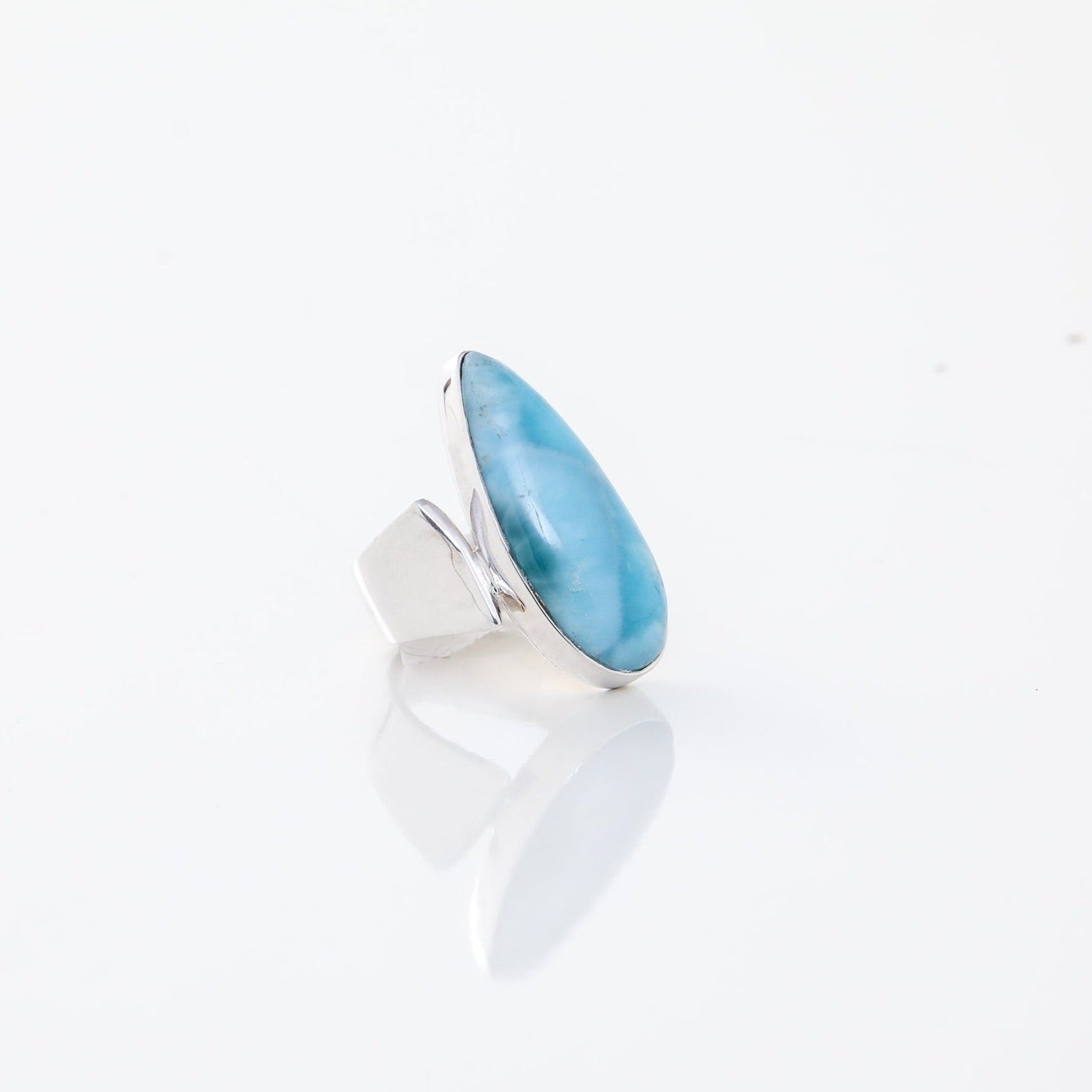 Teardrop Larimar Stone Ring for women