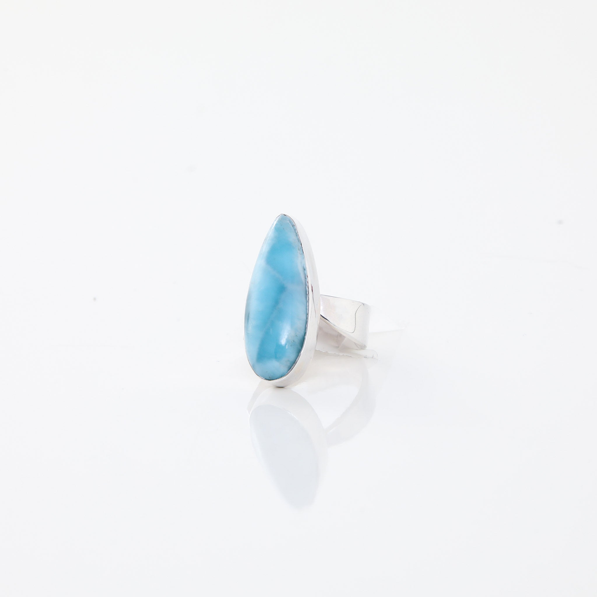 Teardrop Larimar Stone Ring for women