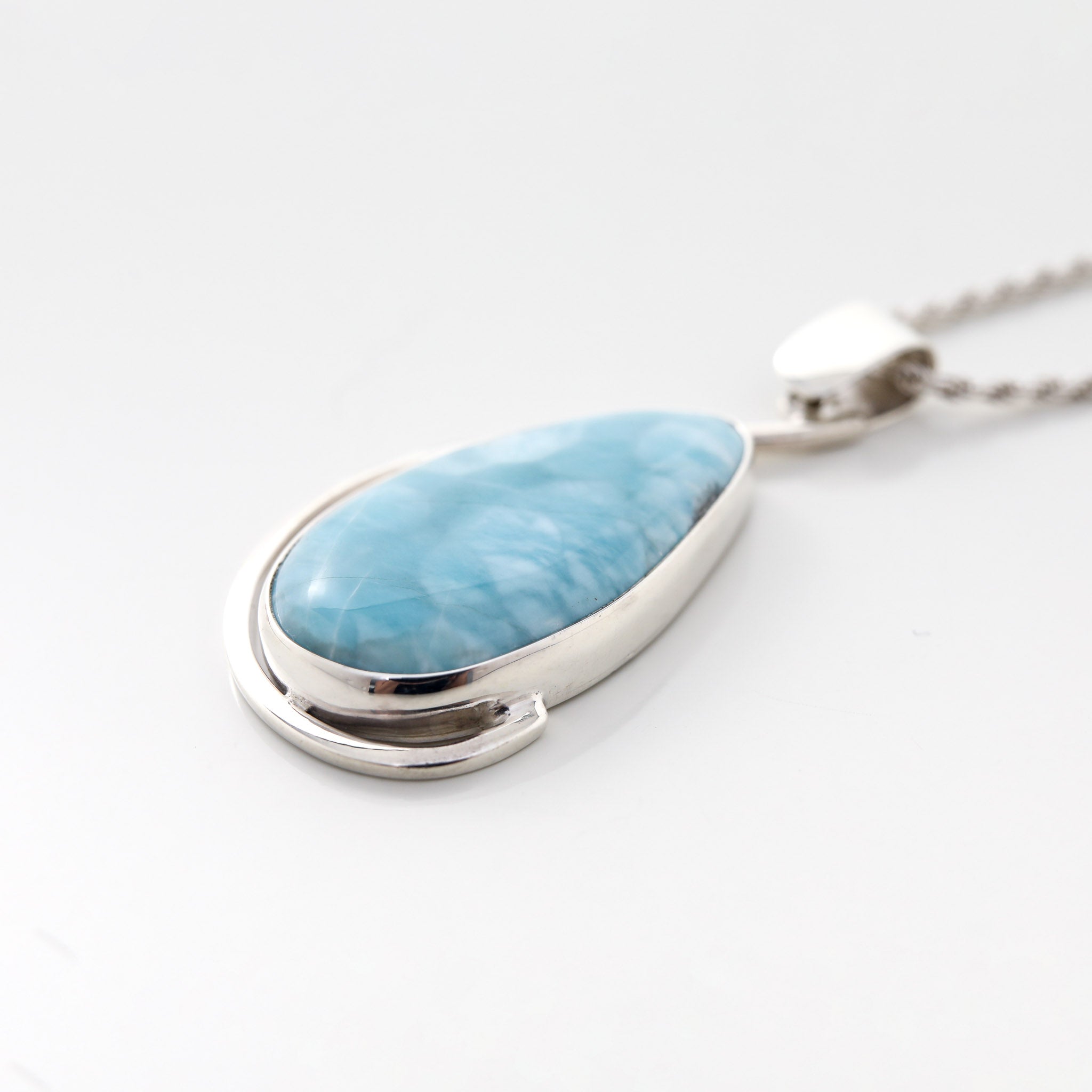 Larimar vibrant blue pendant for women