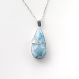 Pendant Blue Larimar Stone and Silver