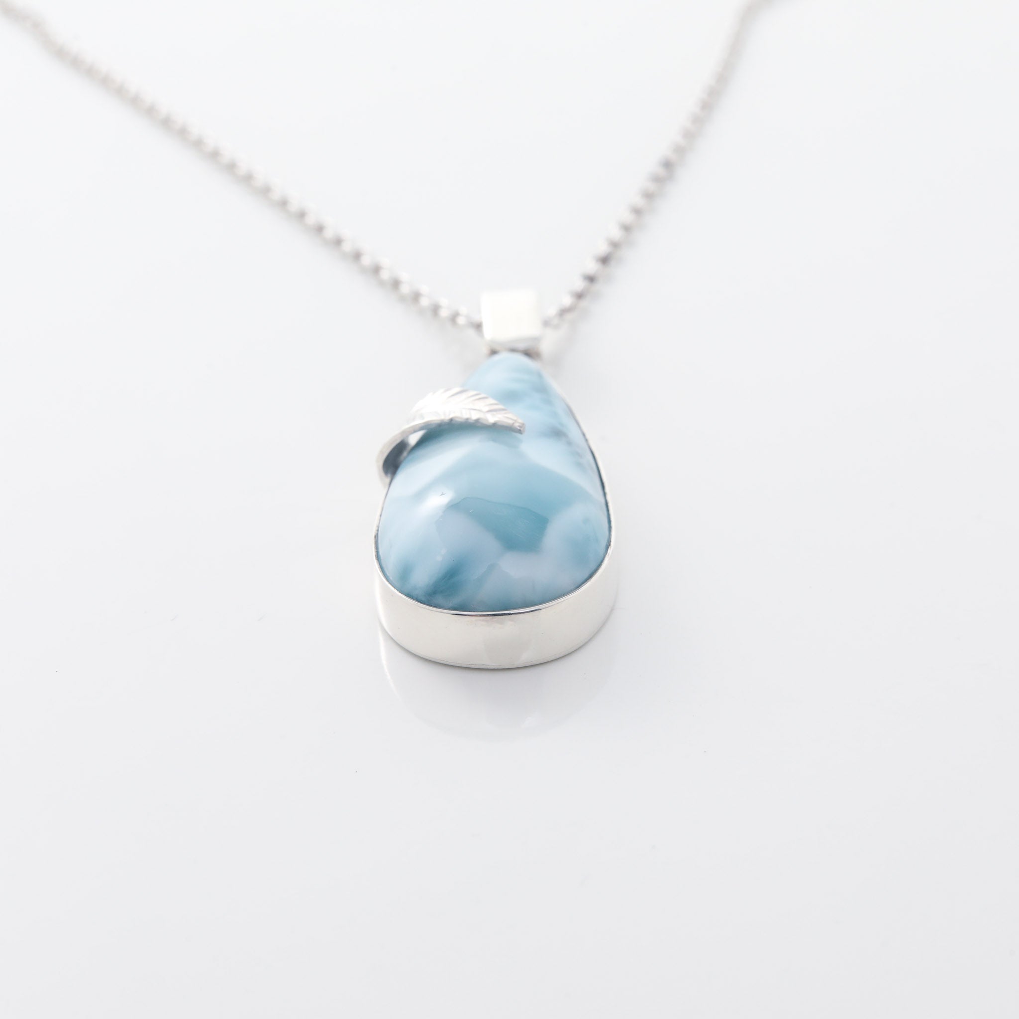 Pendant Blue Larimar Stone and Silver