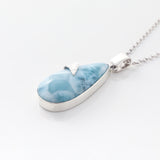 Pendant Blue Larimar Stone and Silver