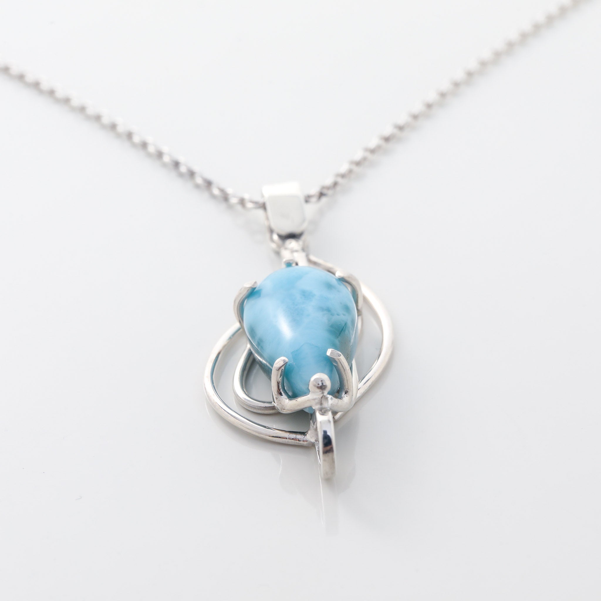 Larimar Stone and silver pendant