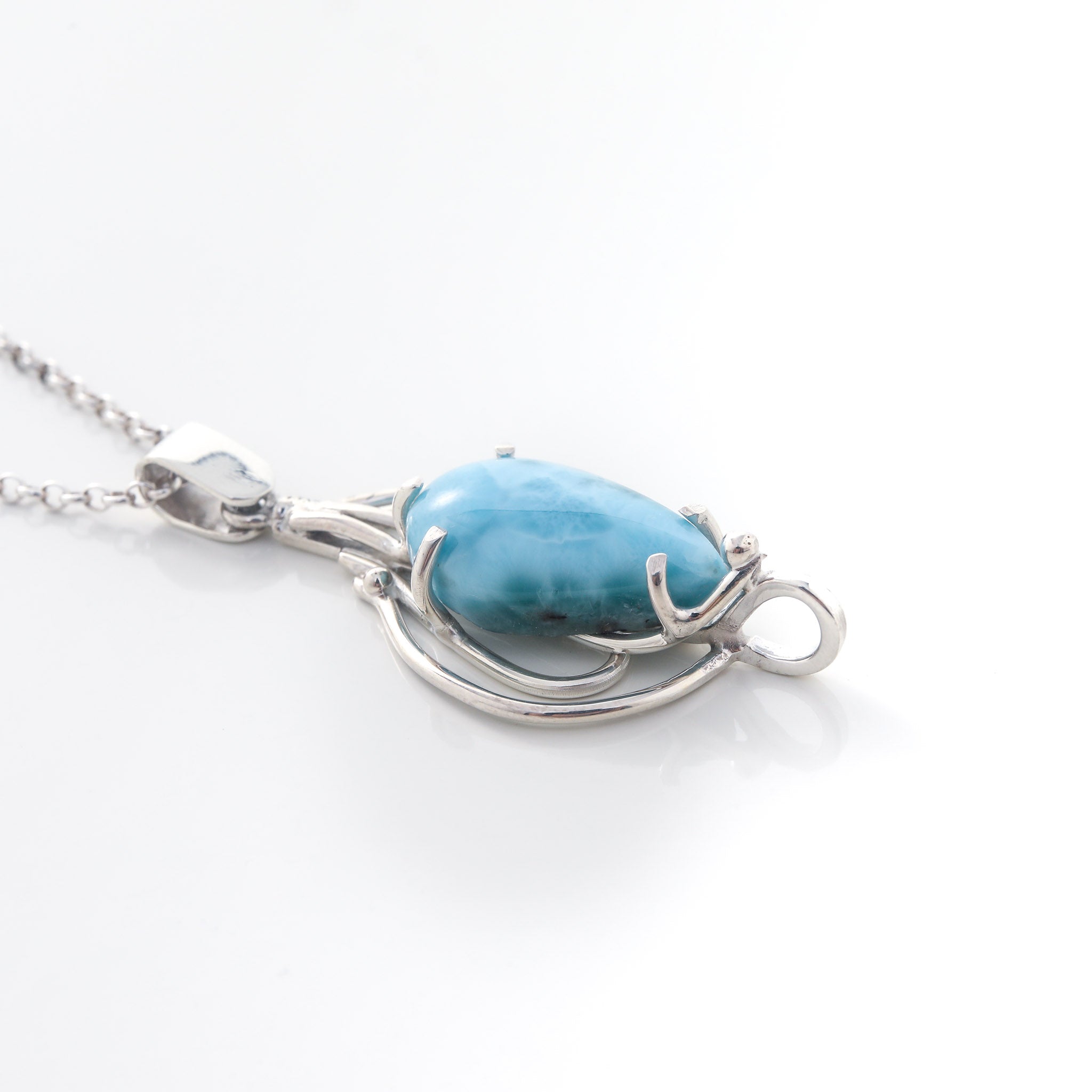 Larimar Stone and silver pendant