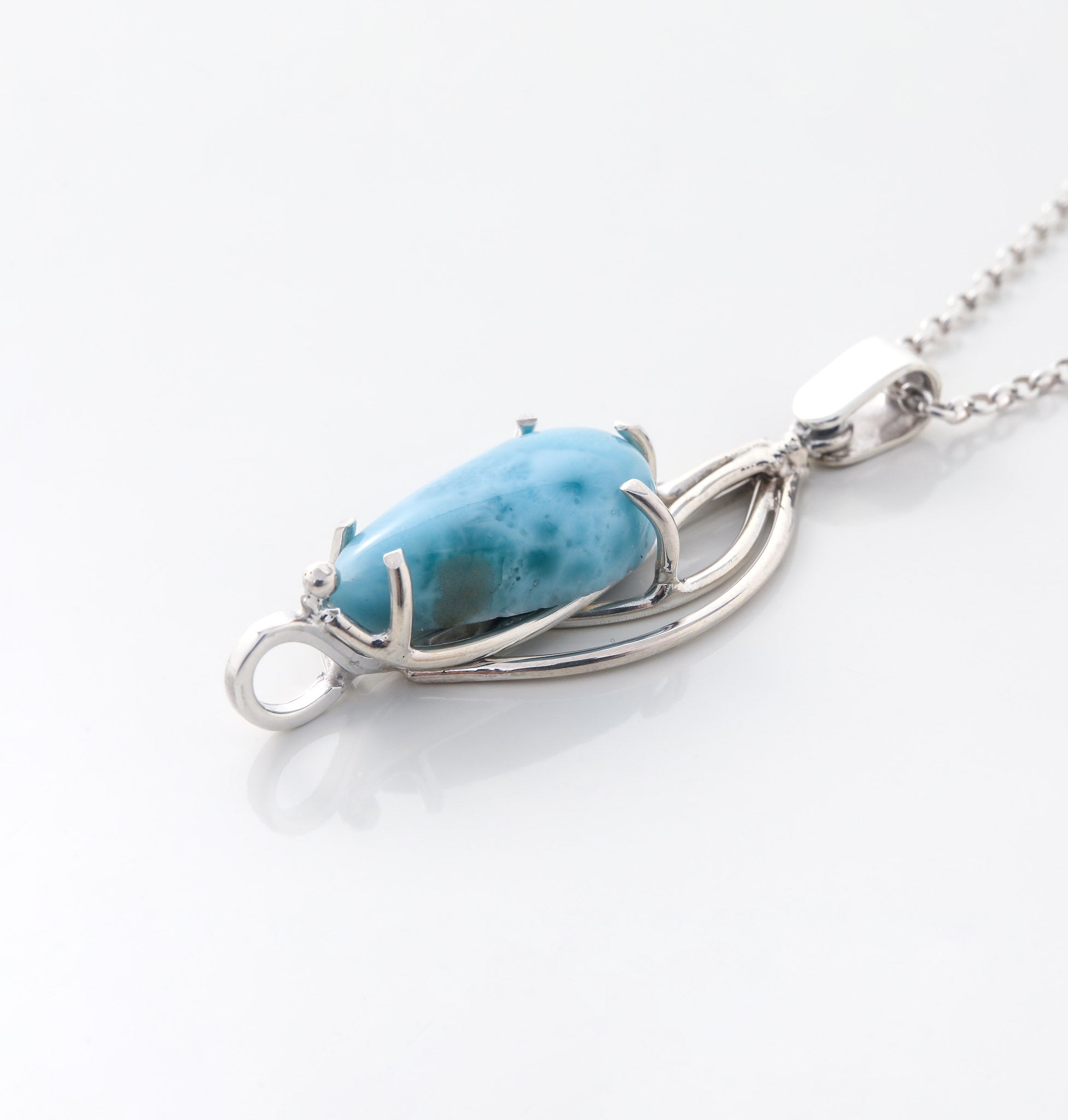 Larimar Stone and silver pendant