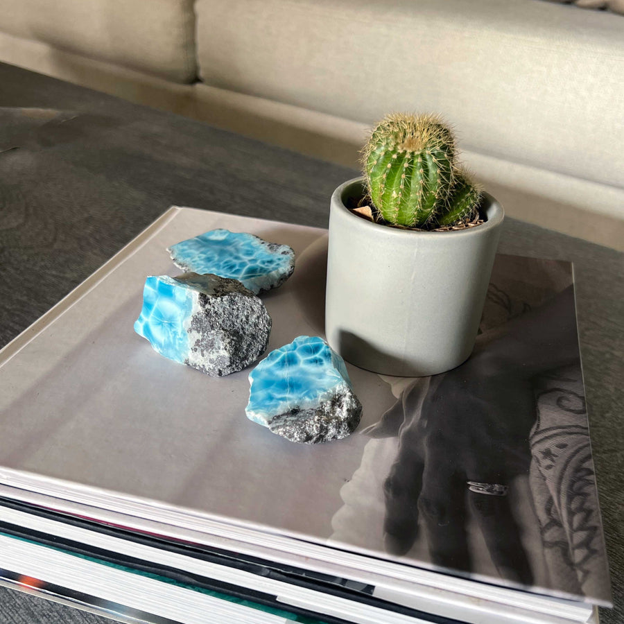 Larimar stones for your desk decoration 
