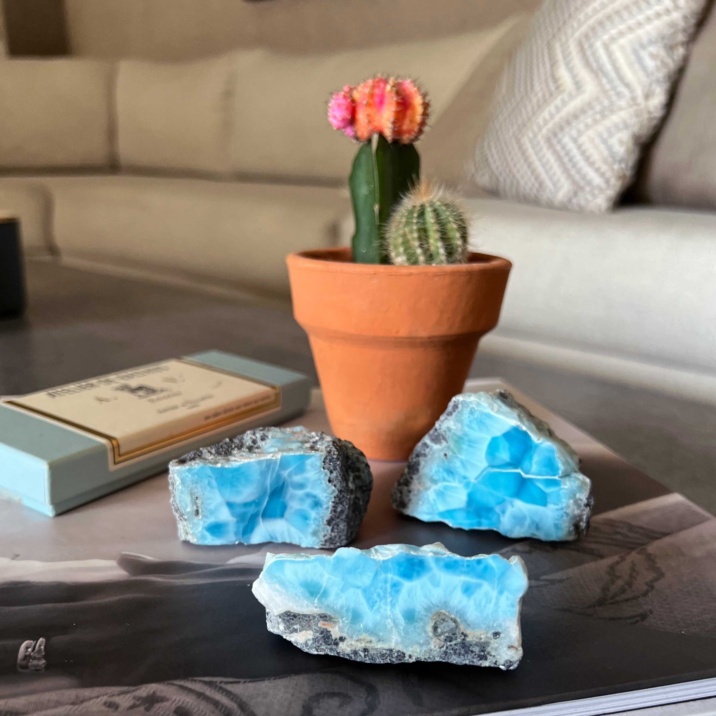 Paperweight Larimar Rock for home and office decor