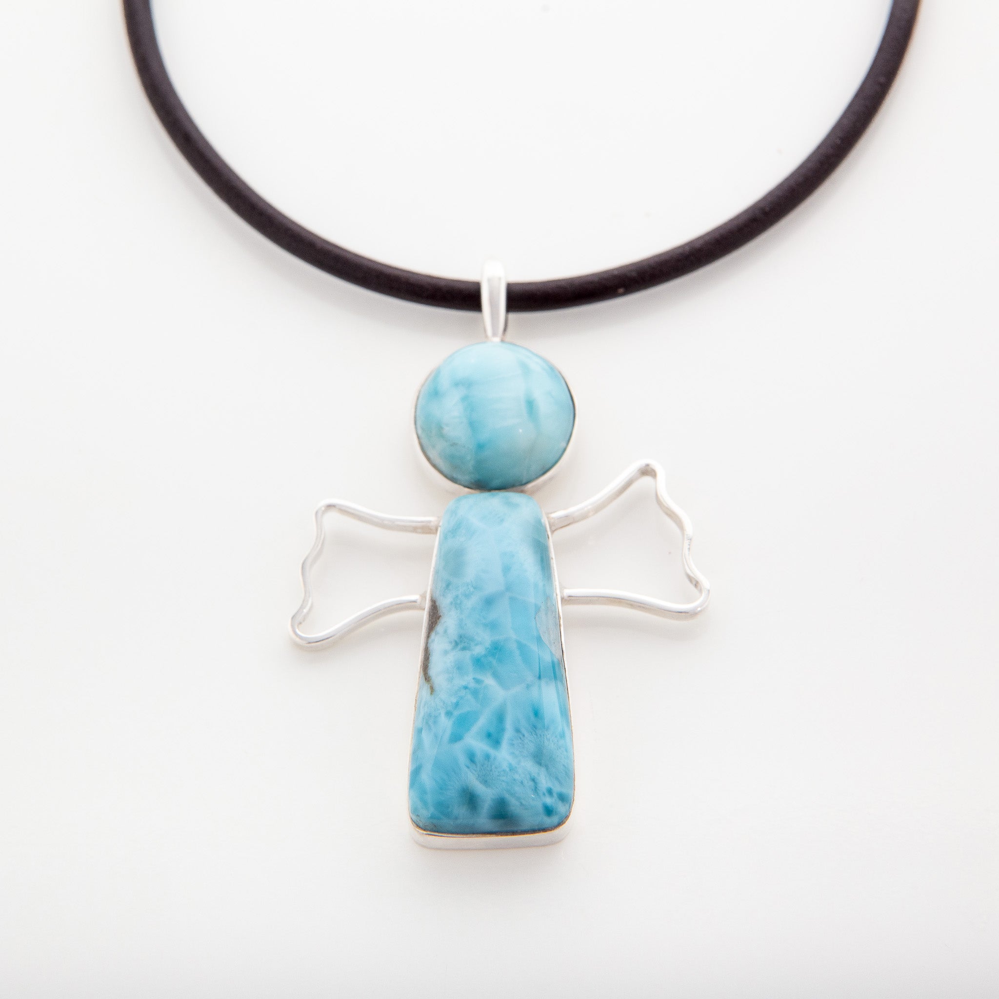 Larimar Stones Pendant Angel XI