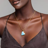 Larimar Gold Vermeil Heart Pendant Phoenix