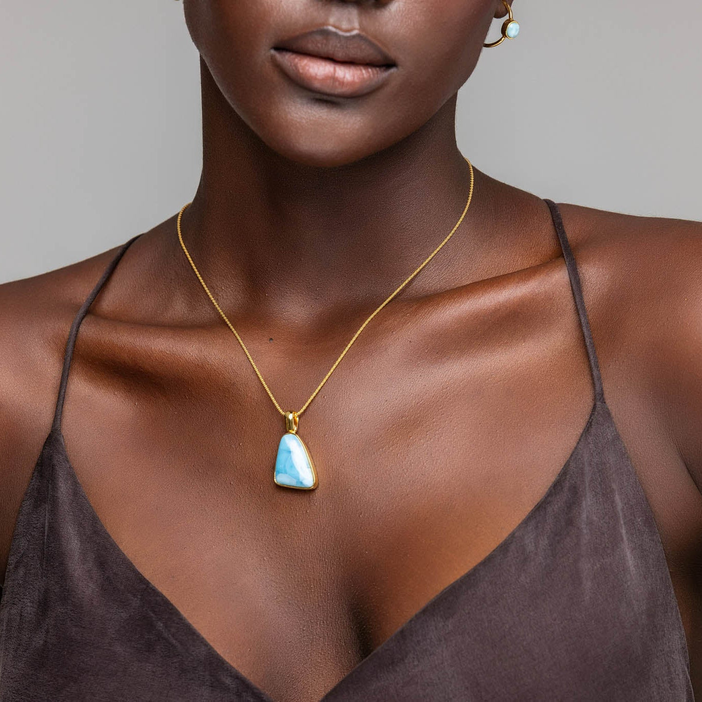 Larimar Gold Vermeil Pendant Phoebe