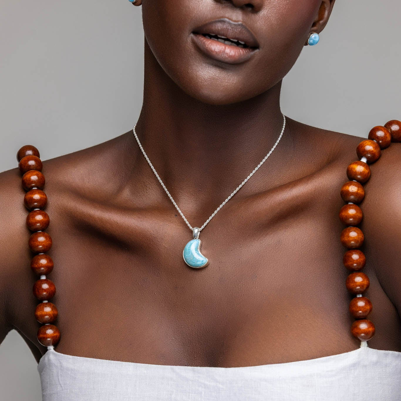 Larimar Moon Pendant Novah