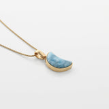 Larimar Gold Vermeil Moon Pendant Poppy