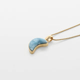 Larimar Gold Vermeil Moon Pendant Poppy