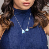 Larimar Silver Necklace Double Stone Nala 
