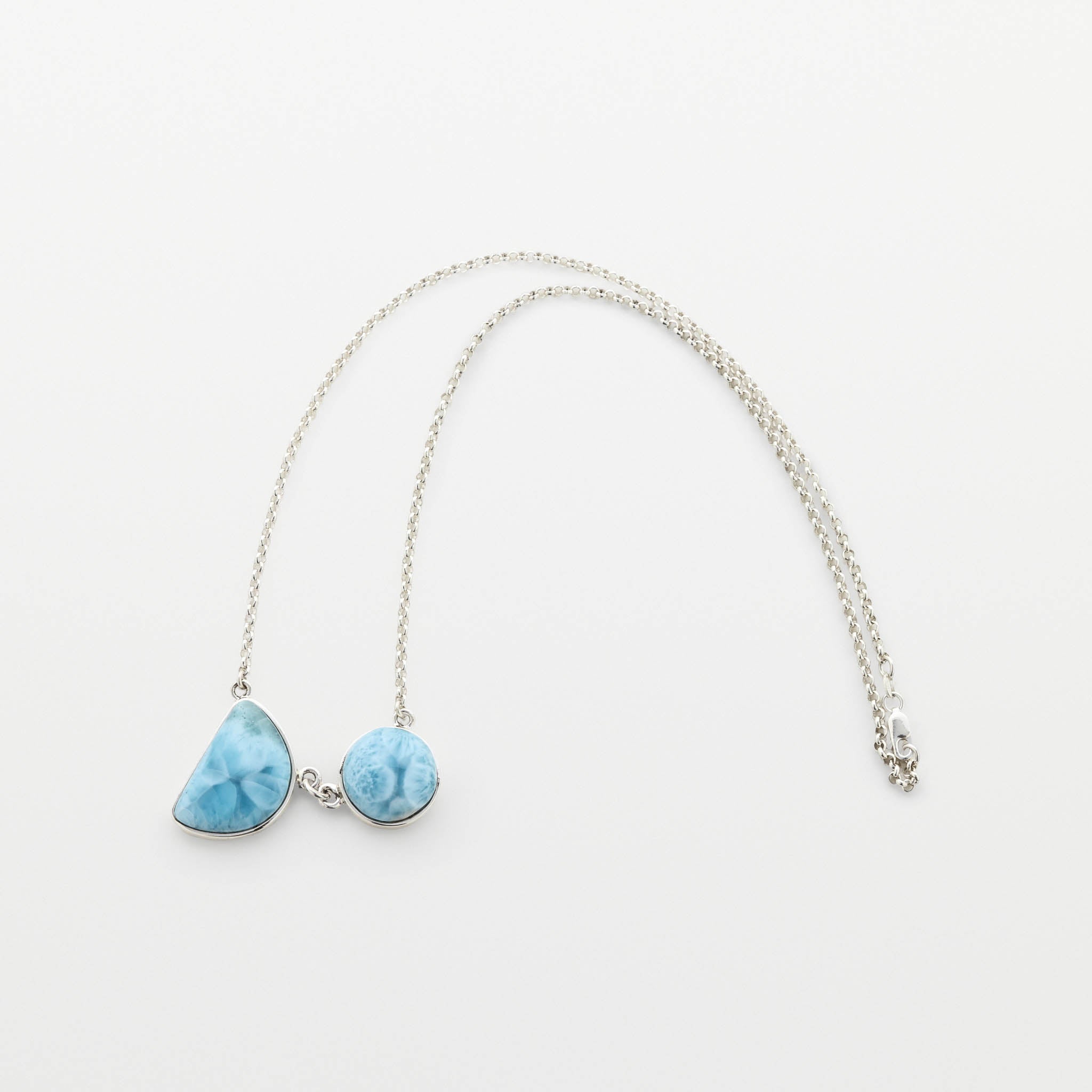 Larimar Silver Necklace Double Stone Nala 