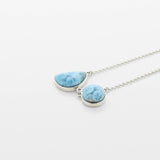Larimar Silver Necklace Double Stone Nala 