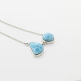 Larimar Silver Necklace Double Stone Nala 