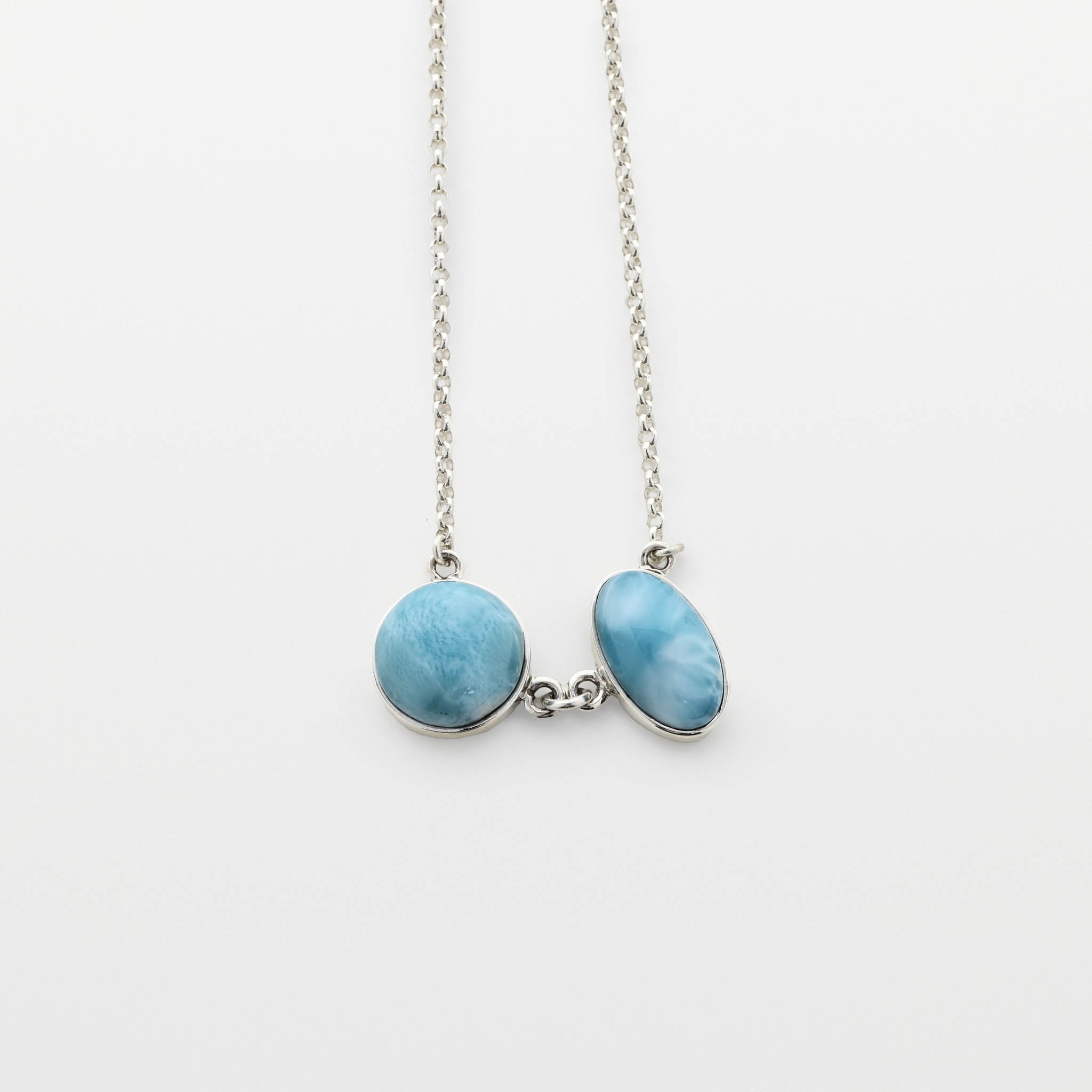 Larimar Stone Silver Necklace Natalie