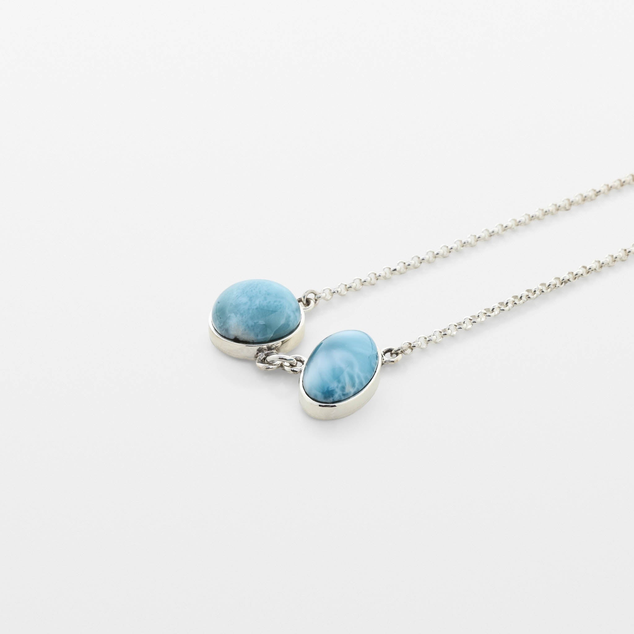 Larimar Stone Silver Necklace Natalie