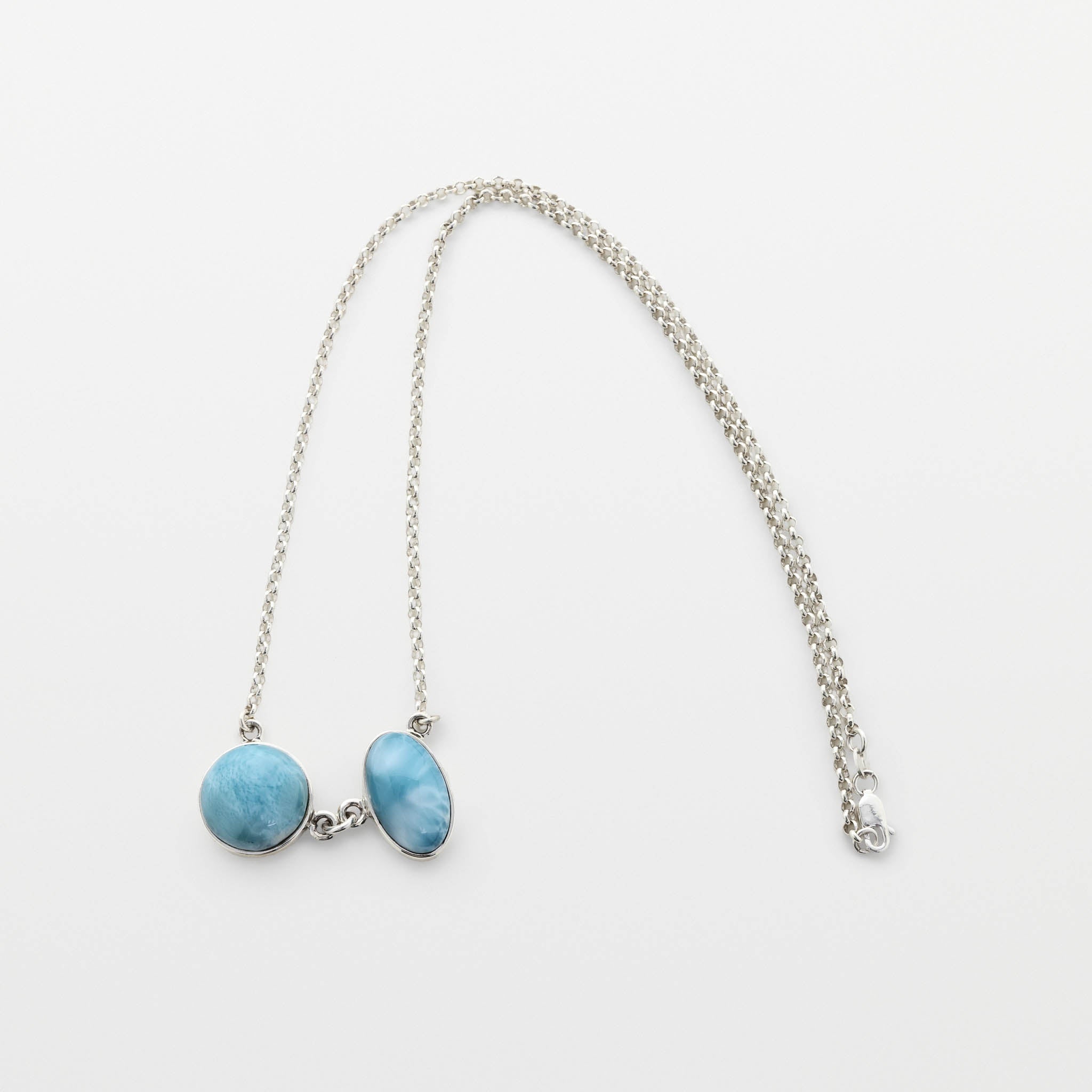 Larimar Stone Silver Necklace Natalie