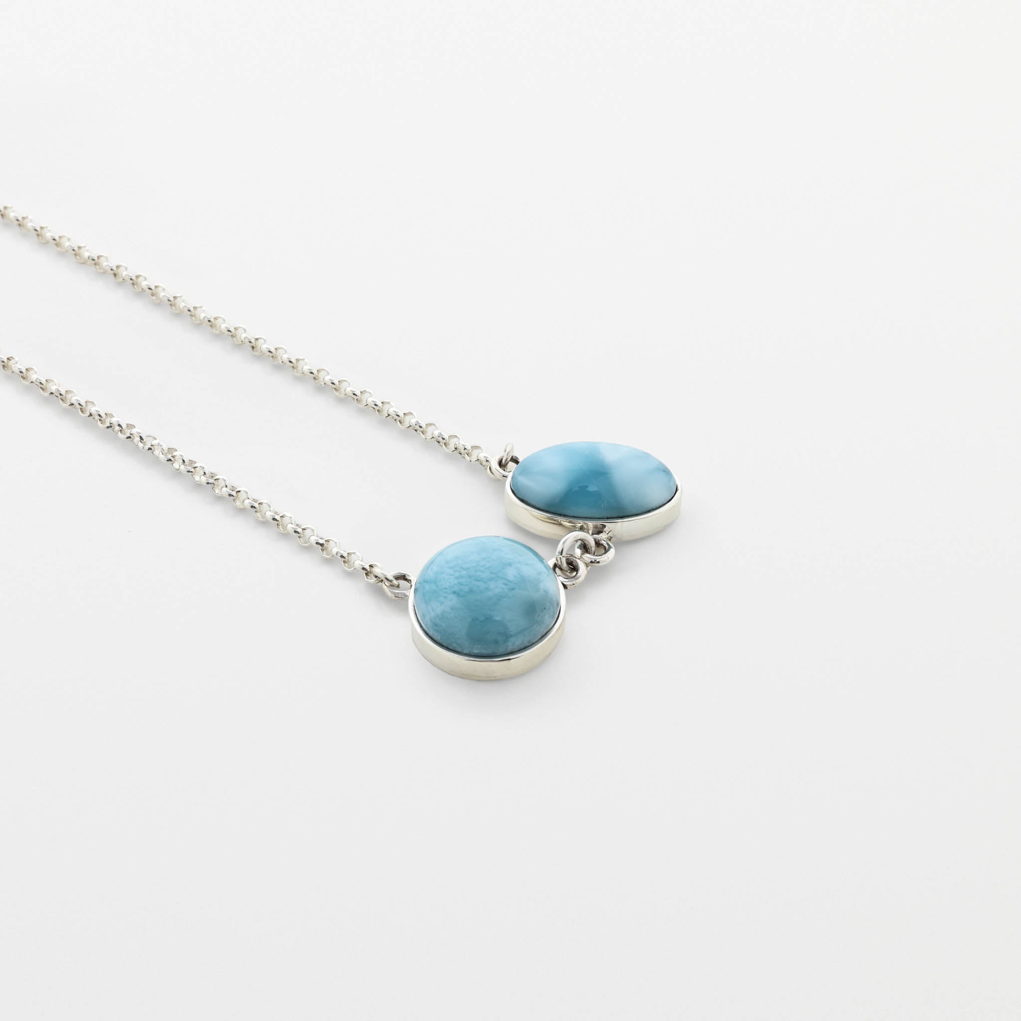Larimar Stone Silver Necklace Natalie
