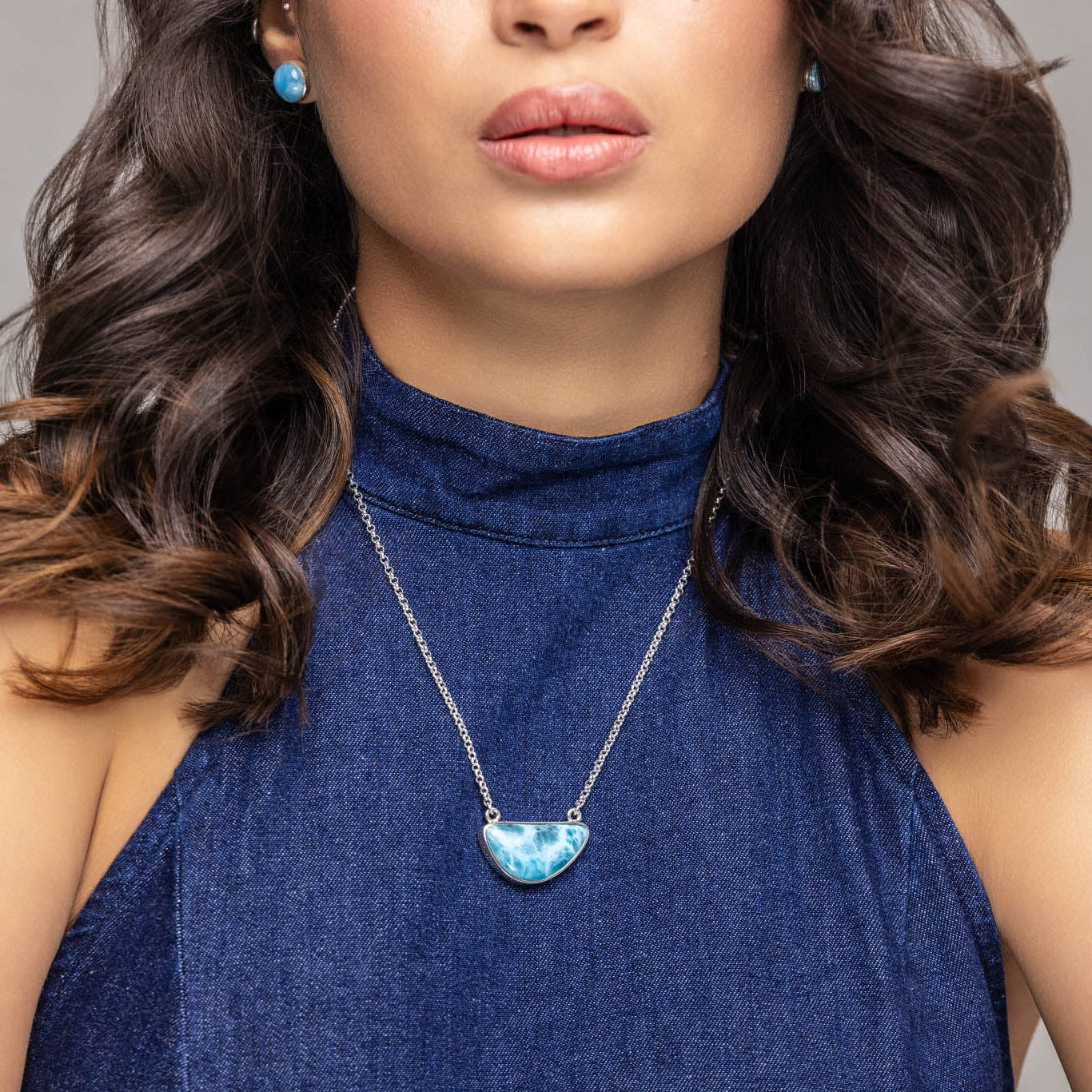 Larimar Silver Necklace Nicole