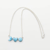 Larimar Three Stone Necklace Noelle