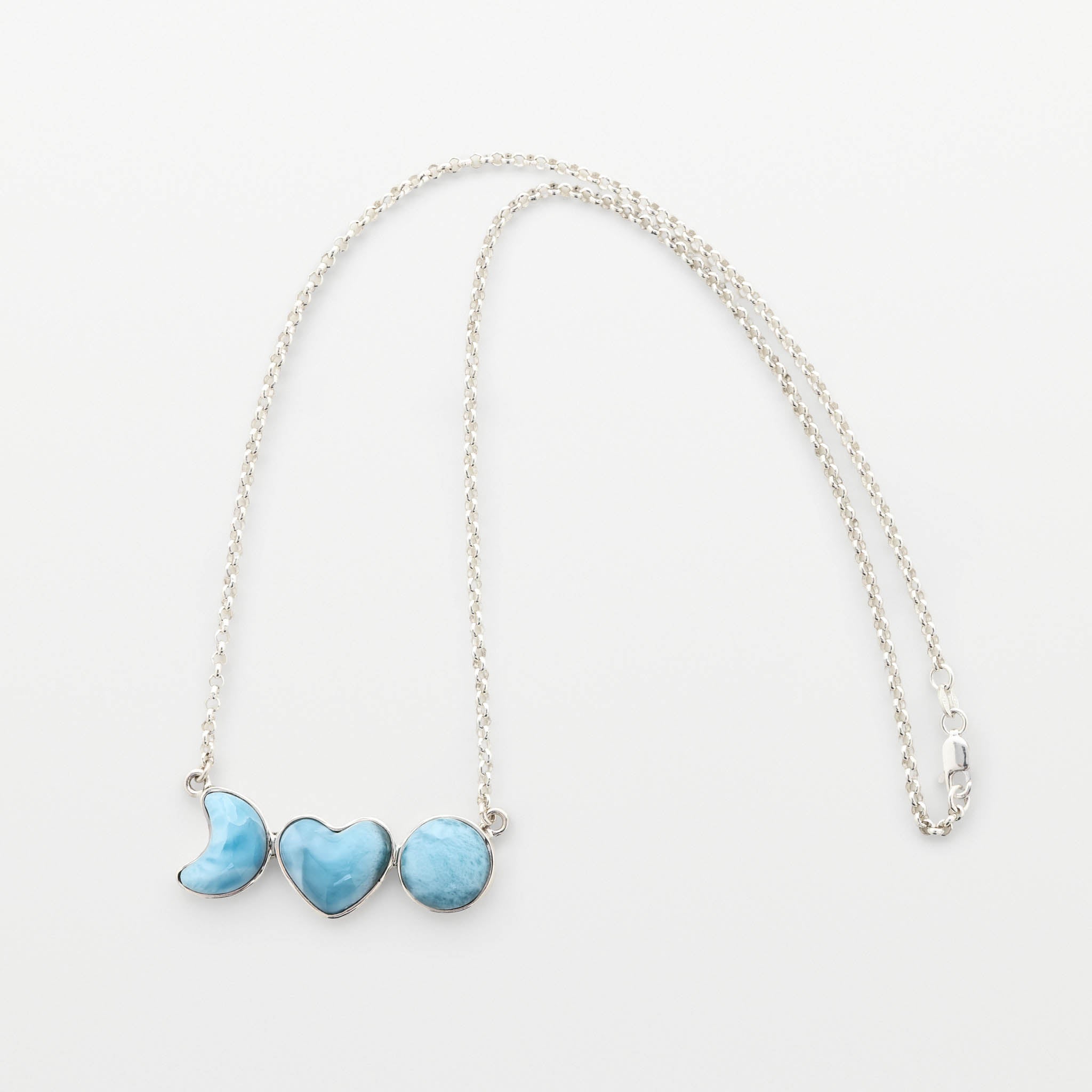 Larimar Three Stone Necklace Noelle