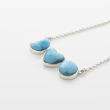 Larimar Three Stone Necklace Noelle