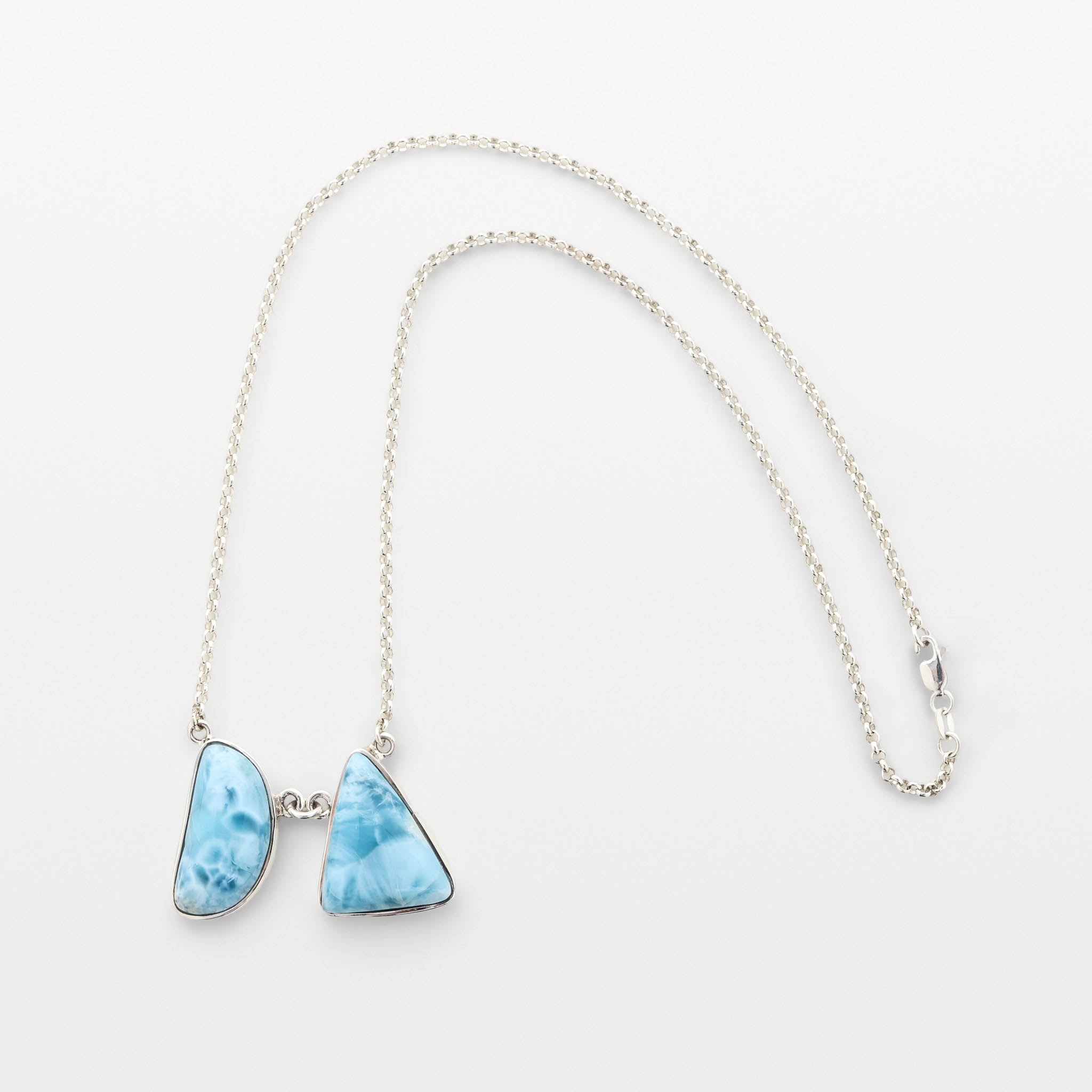 Larimar Two Stone Necklace Nora