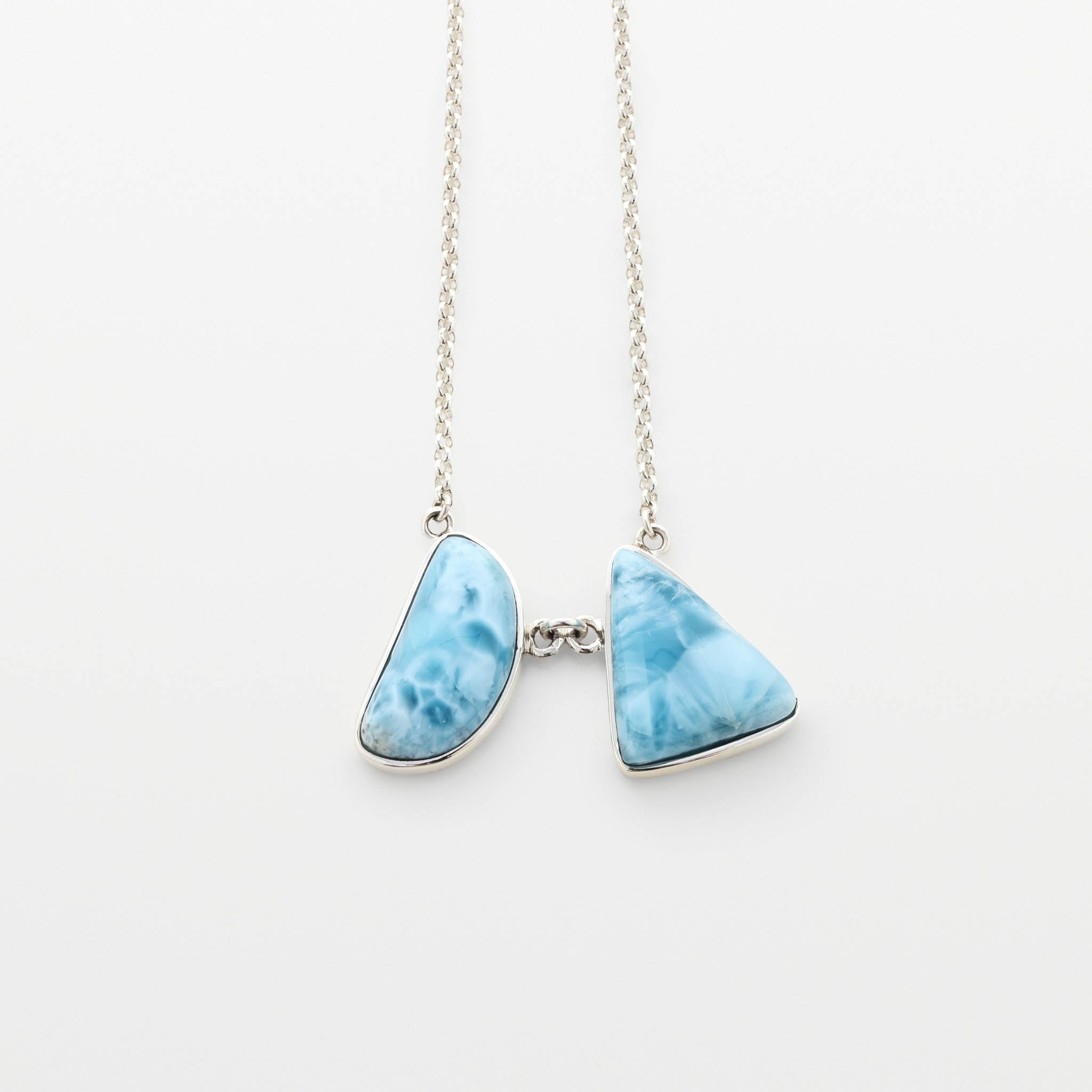 Larimar Two Stone Necklace Nora