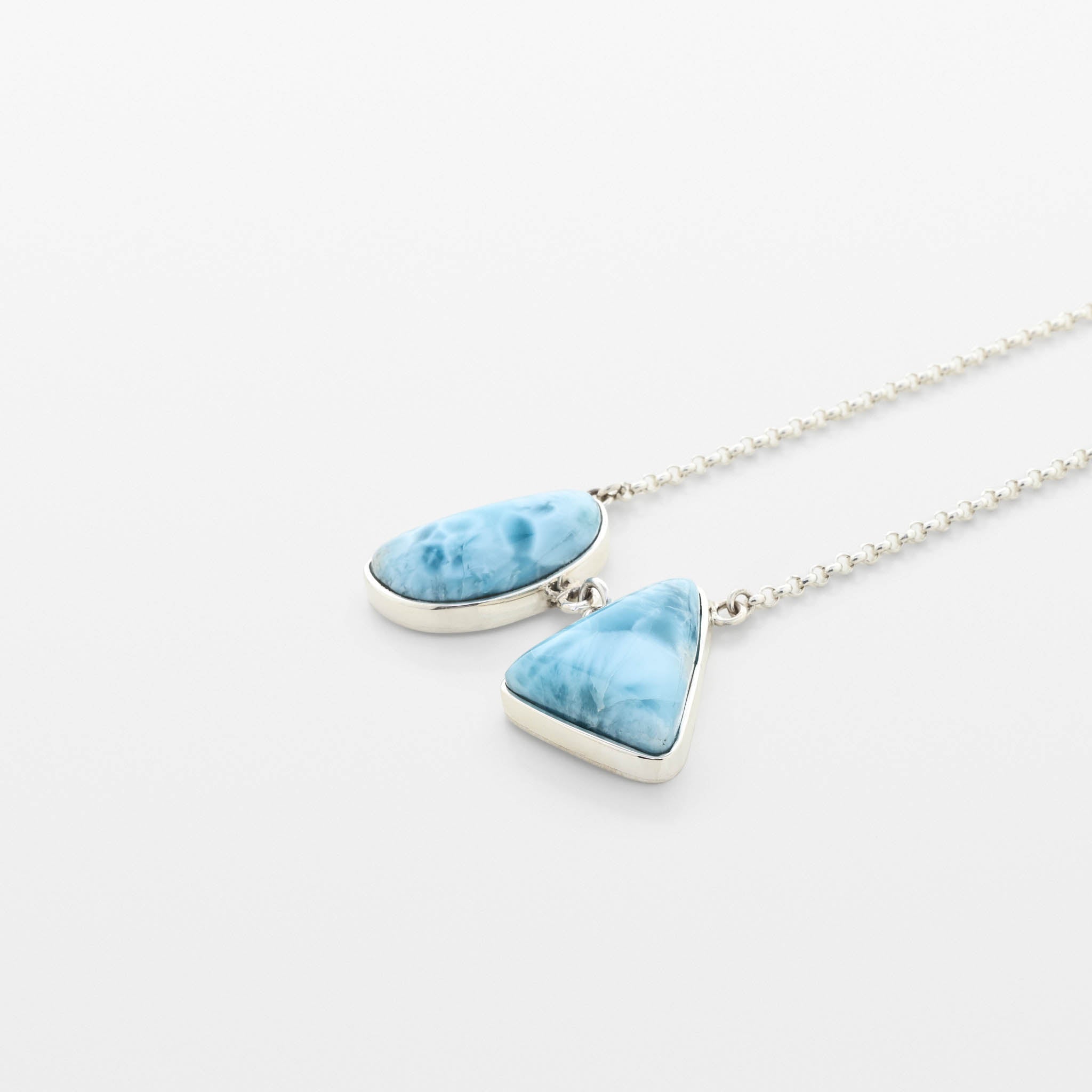 Larimar Two Stone Necklace Nora