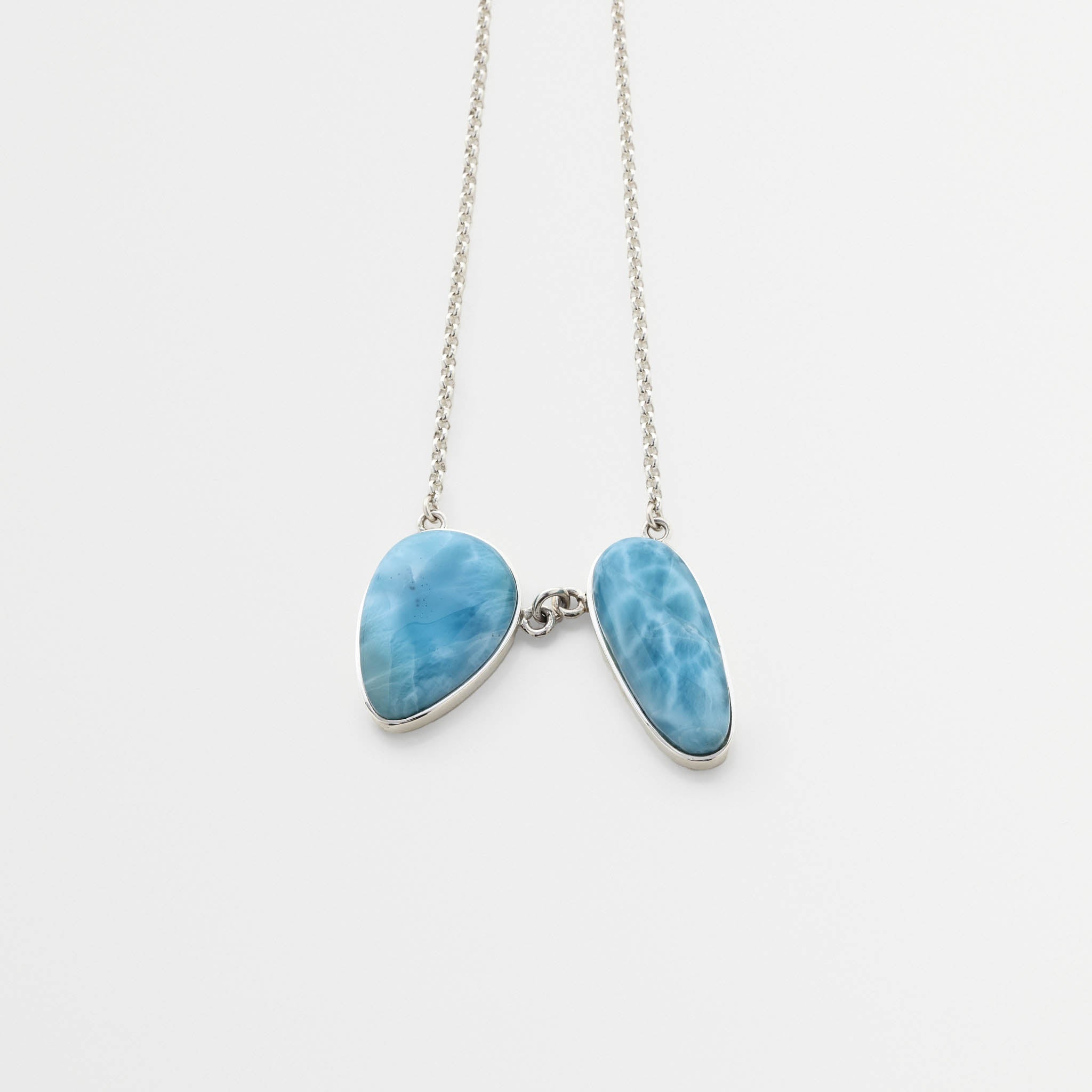 Larimar Necklace Two Stones Nova
